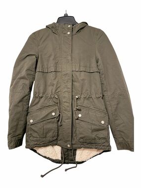 H&M Olive Green Utility Hooded Jacket